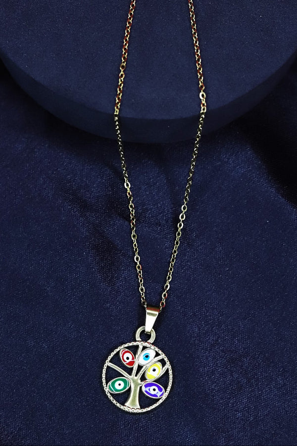 Multicolor Tree Of Life Pendant Chain