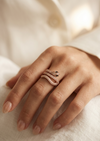 Women Gold-Plated Stone Studded Adjustable Snake Ring