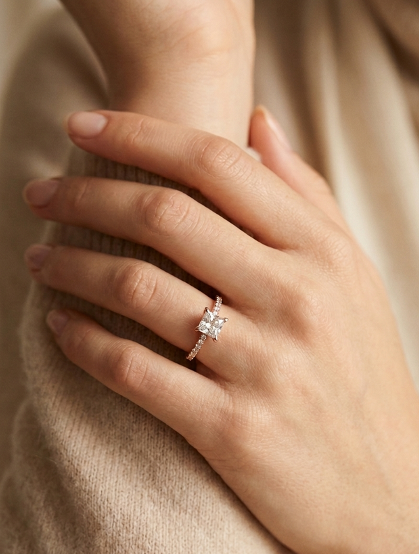 Rose Gold Classic Square Ring
