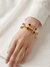 Monet Faux Pearl Black Stone Bracelet