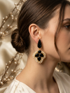 Gold Plated Quartz Floral Traditional Drop Earring