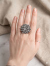 Meraki Trends Oxidized Flower Shaped Ring