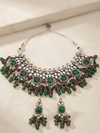 Meraki Emerald Green Polki Necklace Sets