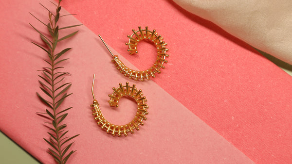 Bamboo Braid Hoop Earrings