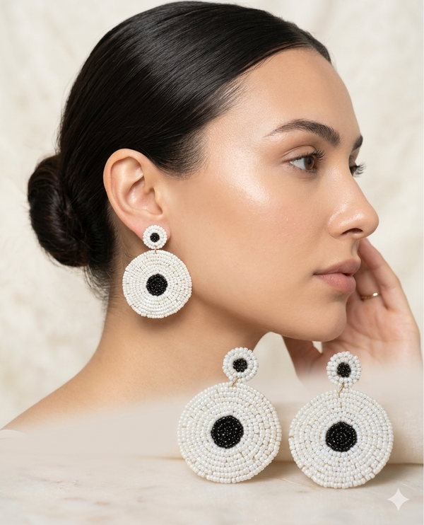 Round Beaded Earrings