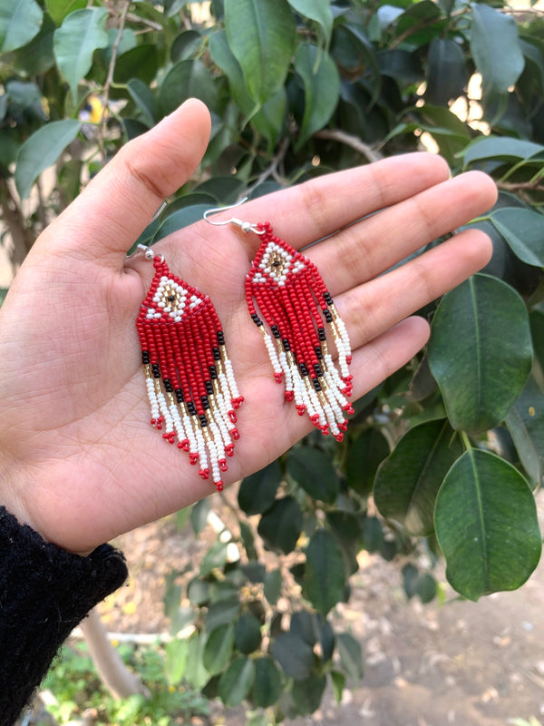 Red And White Beads Necklace