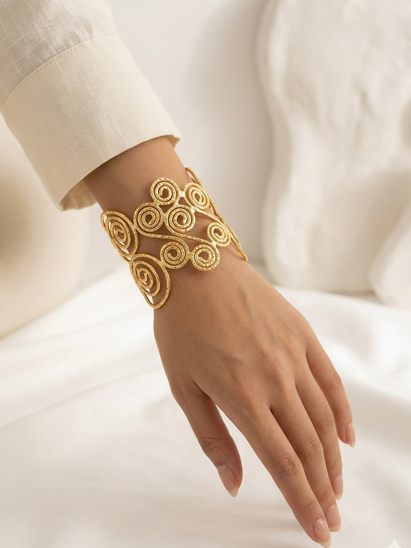 Vintage Spiral Gold Bracelet