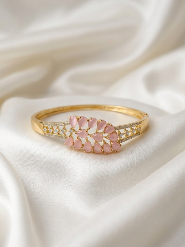 Gold Finish Ruby Stylish Bracelet