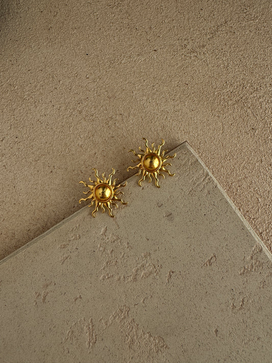 Sun Gold Plated Stud Earrings