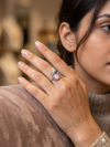 Meraki Sparrow Shape With Stone Oxidized Ring