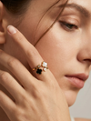 White And Black Clover Ring