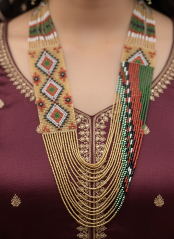 Multicolor Golden Ukranian Beads