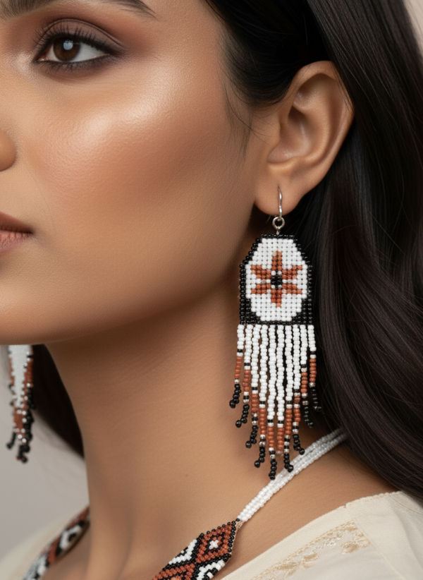 Meraki Trends White Native American Beaded Necklace