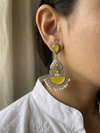 Oxidized Silver Long Dangler Earrings