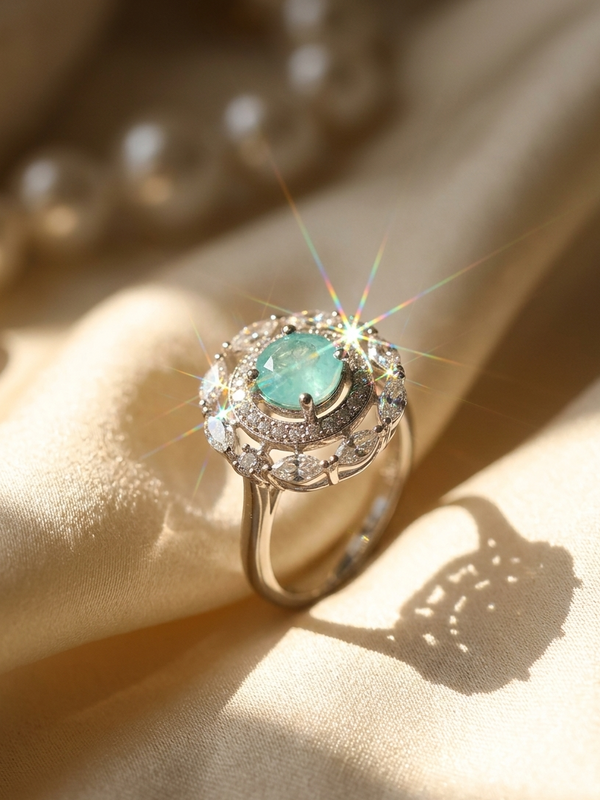 White Finish Diamond Ring