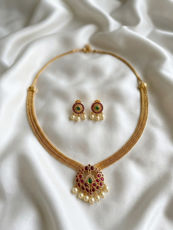 Traditional Indian Gold- Plated with White Pearl
