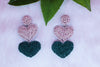 Beaded Doublet Heart Shape Earring