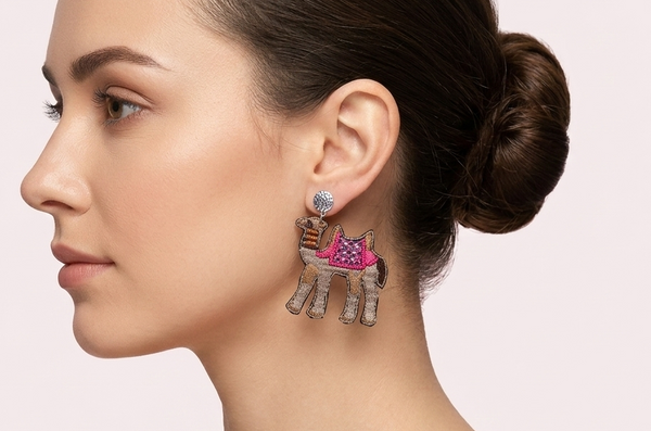 Camel Design Stylish UB Earrings
