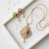 Peacock with Pearl Drop Pendant Set