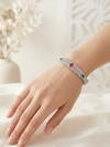 Meraki Silver Plated Multicolor Stone Bracelet With AD Stone