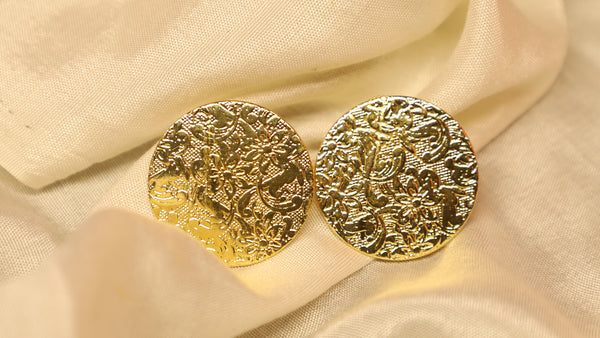 Classy Round Shape Brass Earrings