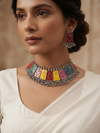 Oxidized Multicolor Ethnic Adjustable Choker