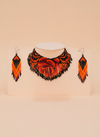 Black & Orange Beaded Choker Set