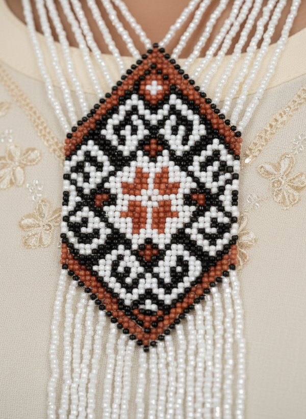 Meraki Trends White Native American Beaded Necklace