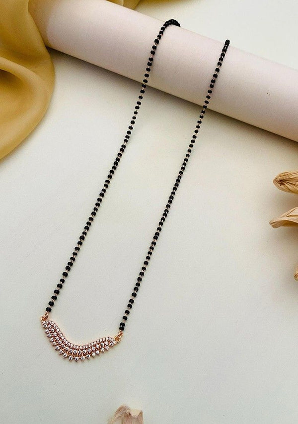 Trendy Diamond Studded Rose Gold Mangalsutra