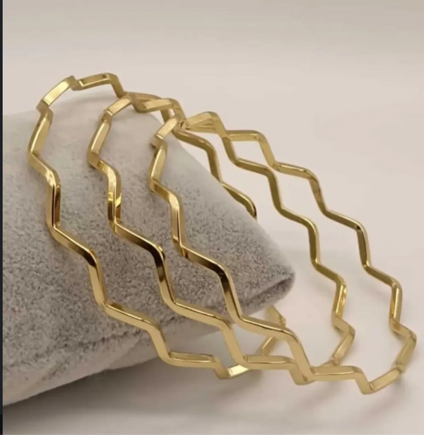 Anti-Tarnish Zigzag Bangles