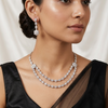 Elegant Two Layer Diamond Necklace Set