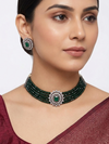 Meraki Stone -Studded Beaded Necklace & Earrings set