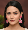 Pink Bottle Beads Earrings