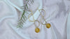 Golden And White Partywear Delicate Brass Earrings