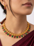 Green & Magenta Gold Plated Necklace