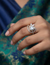Heart Design Diamond Cocktail Ring