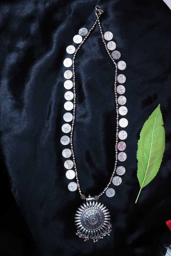 Oxidized Long Round Shape Necklace