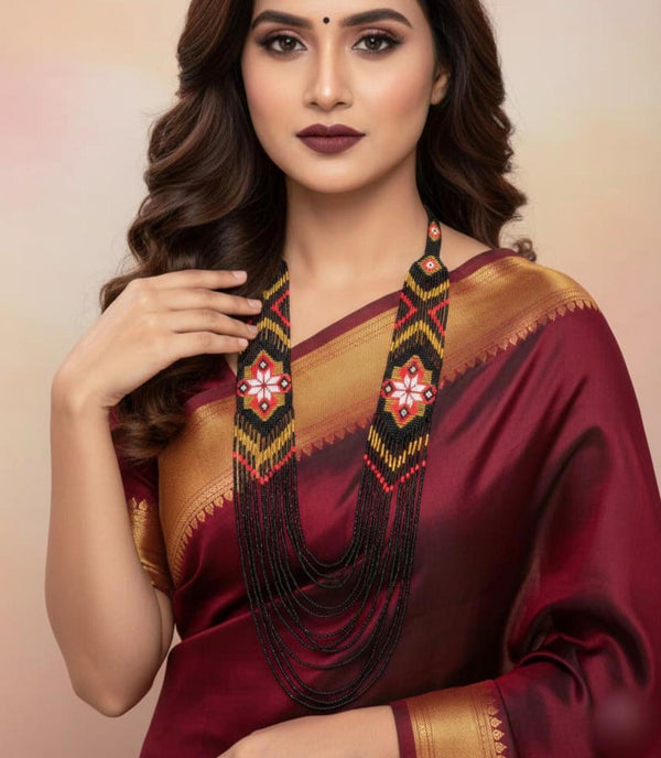 Handmade Black Beads Necklace