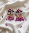 Lotus Design Beaded Earrings