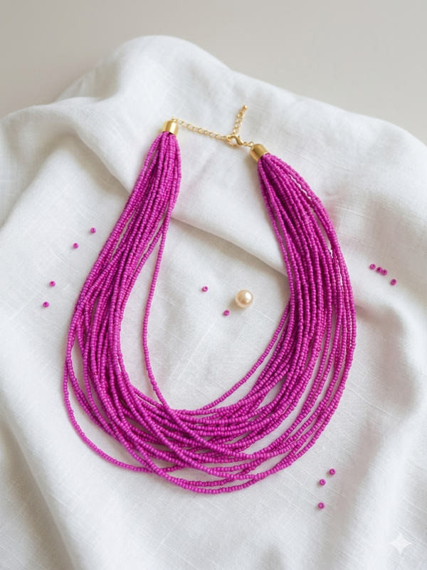 Meraki Pink Beads Necklace