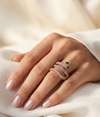 Women Gold-Plated Stone Studded Adjustable Snake Ring