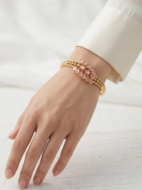 Gold Finish Ruby Stylish Bracelet