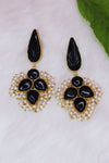 Gold Plated Quartz Floral Traditional Drop Earring