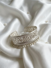 Pearl Beaded Floral Cuff Bracelet
