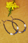 Silver Plated Evil Eye Shell Anklet