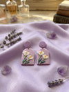 Drop Dangle Flower Print Earrings