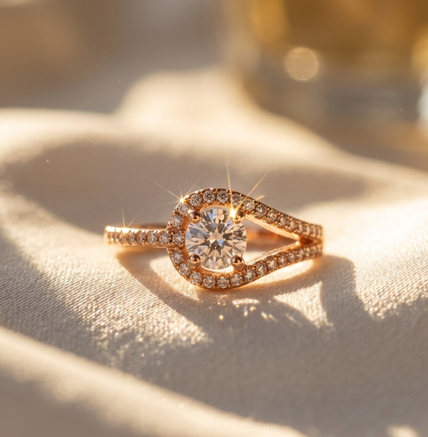 Elegant Rose Gold Diamond Ring