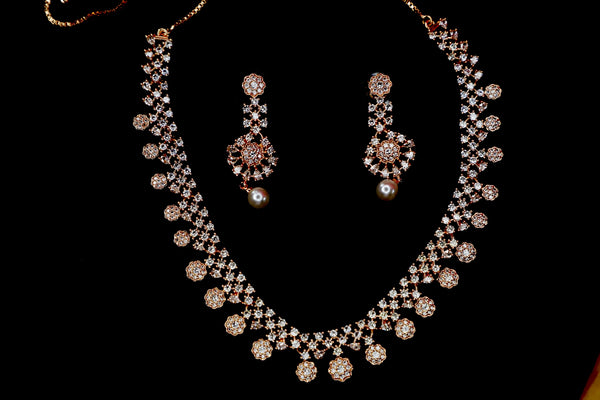 Shimmering Rose Gold Choker Set