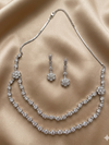 Elegant Two Layer Diamond Necklace Set