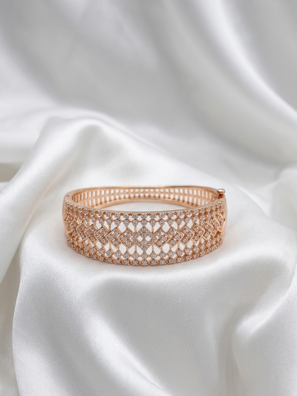 Rose Gold Plated Diamond Studded Bracelet